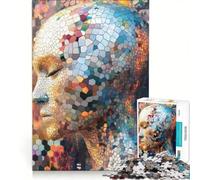 Rompecabezas de 1000 Piezas para Adultos con IA humanoide y Rostro Hexagonal, Juego Imposible, desafío difícil, fortalece el Amor Entre Parejas 50x75cm