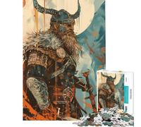 Rompecabezas de 1000 Piezas para Adultos con ilustración de Guerrero Vikingo Juegos Divertidos y Originales Regalos Divertidos y con Humor para Amigos y Familiares (tamaño 38x52cm)