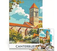 Rompecabezas de 1000 Piezas para Adultos con ilustración de la Catedral de Canterbury, Juego de ingenio, entretenido para Reducir el estrés, un Gran Regalo para los Amantes de los Juegos 50x75cm