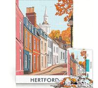 Rompecabezas de 1000 Piezas para Adultos con ilustración de la Ciudad de Hertford Juego Imposible interacción Entre Padres e Hijos Lista de Deseos con Papá Noel 50x75cm