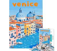 Rompecabezas de 1000 Piezas para Adultos con ilustración de la Ciudad de Venecia Rompecabezas de 1000 Piezas para decoración de Pared Regalo de cumpleaños Juego desafiante Regalos (50x75cm)