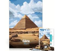 Rompecabezas de 1000 Piezas para Adultos con ilustración de la pirámide de Giza,diseño de Corte preciso,desafío Inteligente,Juego para el Tiempo Libre,decoración navideña para la Pared 38x52cm