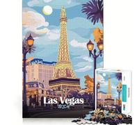 Rompecabezas de 1000 Piezas para Adultos con ilustración de la Torre Eiffel de Las Vegas Juego de lógica con Bordes precisos Un Momento de diversión y Entretenimiento para el Tiempo Regalo Festivo