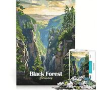 Rompecabezas de 1000 Piezas para Adultos con ilustración de Paisaje de la Selva Negra Alemana Juguete Decorativo para Pared Ideal para la interacción Entre Padres e Hijos Perfecto como Regalo 50x75cm