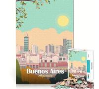 Rompecabezas de 1000 Piezas para Adultos con ilustración de Paisaje Urbano de Buenos Aires,Argentina Ideal para Decorar,ejercitar la Mente y divertirse Navidad (50x75cm)