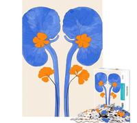 Rompecabezas de 1000 Piezas para Adultos con ilustración de riñón en Azul y Naranja Juguetes educativos Juegos educativos Regalo de cumpleaños Excelentes Regalos y Juguetes (tamaño 75x50cm)