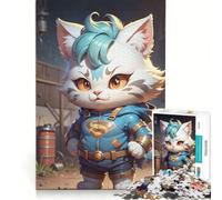 Rompecabezas de 1000 Piezas para Adultos con ilustración de Superman y el Gato Juguete Educativo Ideal para Relajarse intelectualmente un Gran Regalo para los Amantes de los Videojuegos 38x26cm