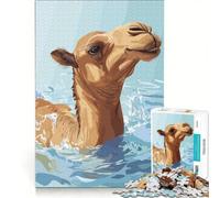 Rompecabezas de 1000 Piezas para Adultos con ilustración de un Camello Nadando en el Agua Juego Familiar, Ideal para divertirse en casa, Regalo de cumpleaños o Cualquier Otra ocasión 50x75cm