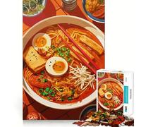 Rompecabezas de 1000 Piezas para Adultos con ilustración de un Delicioso tazón de Ramen Arte de Corte nítido Un desafío Inteligente Un Juego para Pasar el rato Decoración navideña para la Pared