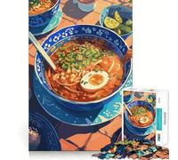 Rompecabezas de 1000 Piezas para Adultos con ilustración de un Delicioso tazón de Ramen Juego ejercitar la Mente Diversión Garantizada Ideal para el Tiempo Libre Decoración