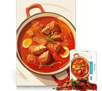Rompecabezas de 1000 Piezas para Adultos con ilustración de un guiso abundante en una Olla Arte de Borde Premium Juego de ingenio Regalo Ideal para Jugar de Forma Casual o para Celebrar un cumpleaños