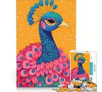 Rompecabezas de 1000 Piezas para Adultos con ilustración de un Vibrante Retrato de Pavo Real Juegos educativos decoración del hogar colección de Artistas Bellas Artes 38x52cm