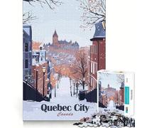 Rompecabezas de 1000 Piezas para Adultos con ilustración de una Escena Invernal de la Ciudad de Quebec Corte Juego para concentrarse Regalo para Jugar tranquilamente