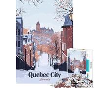 Rompecabezas de 1000 Piezas para Adultos con ilustración de una Escena Invernal de la Ciudad de Quebec Juego de ingenio Juguete adictivo para Cultivar la Paciencia Regalo Divertido para Mujeres