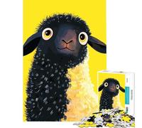 Rompecabezas de 1000 Piezas para Adultos con ilustración de una Linda Oveja Negra Juegos Familiares Juguetes adictivos para Cultivar la Paciencia Regalos de cumpleaños Una Obra de Arte (38x52cm)