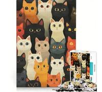 Rompecabezas de 1000 Piezas para Adultos con ilustración de una Multitud de Gatos, Juguete Educativo, Ideal para Relajarse intelectualmente, un Gran Regalo para los Amantes de los Juegos 50x75cm