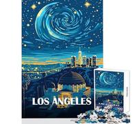 Rompecabezas de 1000 Piezas para Adultos con ilustración del Cielo Nocturno de Los Ángeles Juegos relajantes para la diversión Familiar Juguetes de decoración para el hogar Que ayudan a ejercitar