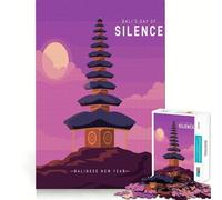 Rompecabezas de 1000 Piezas para Adultos con ilustración del Día del Silencio de Bali Decoración con Corte preciso Juguete para ejercitar la Mente Ideal para Jugar en el Tiempo Libre Regalo