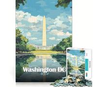 Rompecabezas de 1000 Piezas para Adultos con ilustración del Monumento a Washington DC, Corte preciso, Arte Creativo, Juego de ingenio, Juego de Ocio, Divertido, Regalo de cumpleaños (50x75cm)