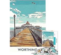 Rompecabezas de 1000 Piezas para Adultos con ilustración del Muelle de Worthing Rompecabezas para Adolescentes Juegos Familiares Ideales para Pasar el Tiempo en casa cumpleaños