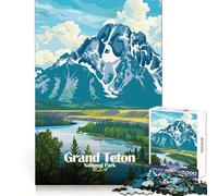 Rompecabezas de 1000 Piezas para Adultos con ilustración del Parque Nacional Grand Teton Juego Jugar en Pareja Juguete Creativo y Divertido Juego Relajante Regalo Ideal para cumpleaños
