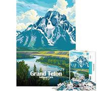 Rompecabezas de 1000 Piezas para Adultos con ilustración del Parque Nacional Grand Teton Juegos educativos Juguetes educativos Un Gran Regalo para Pasar el Tiempo en casa Durante Las Vacaciones