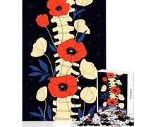 Rompecabezas de 1000 Piezas para Adultos con ilustración Floral en el Lomo Juego práctico Que Mejora la Memoria y es antiestrés Colección de Artistas Bellas Artes (38x52cm)