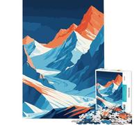 Rompecabezas de 1000 Piezas para Adultos con ilustración Vectorial de Paisaje de montaña Juego Familiar Educativo Juguete desafiante Excelentes Regalos y Juguetes para aliviar el estrés (38x26cm)
