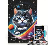 Rompecabezas de 1000 Piezas para Adultos con Lindos Gatos espaciales, Ideal para Decorar la Pared, para divertirse en Familia, como Regalo de cumpleaños o para Viajes 50x75cm