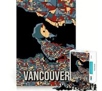 Rompecabezas de 1000 Piezas para Adultos con Mapa de la Ciudad de Vancouver, decoración Elegante y práctica, Juguete de construcción, Juego de Paz, Regalo de cumpleaños (38x26cm)