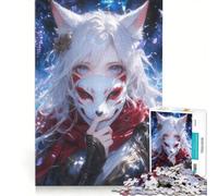 Rompecabezas de 1000 Piezas para Adultos con máscara de Zorro y Rostro Oculto Juego Educativo de dificultad Alta y desafiante Colección de Artistas de Bellas Artes 50x75cm