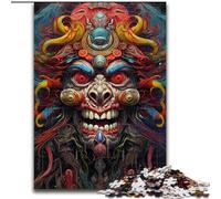 Rompecabezas de 1000 Piezas para Adultos con máscaras de Demonios Fabricado en cartón Entretenimiento Relajante Navidad y decoración del hogar 1000 Piezas(26x38cm)