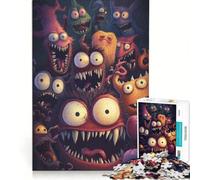 Rompecabezas de 1000 Piezas para Adultos con Monstruos de Dibujos Animados, Juego Interactivo, Mejora la Memoria, colección de Artistas, Bellas Artes 38x52cm