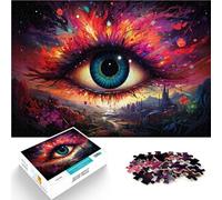 Rompecabezas de 1000 piezas para adultos con ojos de colores para rompecabezas de 10.3 x 14.9 pulgadas con piezas totalmente entrelazadas de forma aleatoria