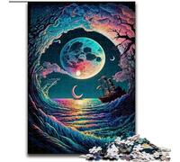 Rompecabezas de 1000 Piezas para Adultos con Olas de Colores de Madera, Ideal para Regalar en Familia 50x75cm para Fiestas, cumpleaños y Noches de Juegos en Familia