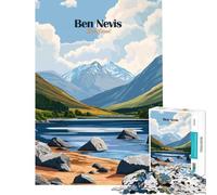 Rompecabezas de 1000 Piezas para Adultos con Paisaje de la montaña Ben Nevis Divertido Juego Educativo Juguete desafiante Gran Regalo Desafío difícil (Tamaño 50x75cm)
