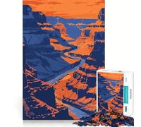 Rompecabezas de 1000 Piezas para Adultos con Paisaje del Gran Cañón,decoración de Bordes limpios,Actividad Cerebral,diversión fácil,Regalo de cumpleaños para la Mente (38x26cm)