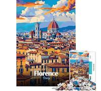 Rompecabezas de 1000 piezas para adultos con paisaje urbano de Florencia ideal para juegos educativos y adictivos que fomentan la paciencia Ideas de regalos y decoración para el hogar (tamaño 38x52cm)