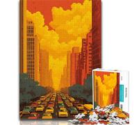 Rompecabezas de 1000 Piezas para Adultos con Paisaje Urbano de Nueva York Juguete Educativo Lista de Deseos para aliviar el estrés con Papá Noel (38x26cm)