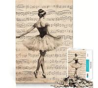 Rompecabezas de 1000 Piezas para Adultos con partitura de Bailarina,Bordes limpios,Juego de Desarrollo cognitivo,Juego Lento,diversión Festiva,Regalo de Ocio (50x75cm)