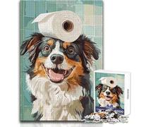 Rompecabezas de 1000 Piezas para Adultos con Perro con Papel higiénico en la cabezaJuego de Aprendizaje de Pensamiento estratégicoRegalo Ideal para Cualquier eventoTamaño 50x75cm
