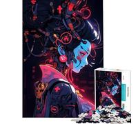 Rompecabezas de 1000 Piezas para Adultos con Personaje Femenino Cyberpunk Juguete Intelectual Juego Imposible Aprendizaje Educativo Regalos de Amigo Invisible (tamaño 38x26cm)