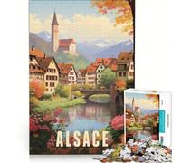 Rompecabezas de 1000 Piezas para Adultos con póster de Alsacia, Juego Interactivo para Padres e Hijos, Toda la Familia 50x75cm