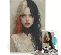 Rompecabezas de 1000 Piezas para Adultos con póster de Chica gótica Joven Juego práctico Entrena tu Cerebro y Tus Manos Cada Pieza es única 38x52cm