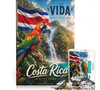 Rompecabezas de 1000 Piezas para Adultos con póster de Costa Rica, Juegos Familiares, para divertirse en Familia, Regalos para Amigos y Familiares 50x75cm