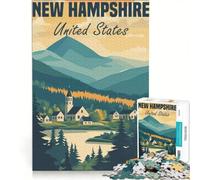 Rompecabezas de 1000 Piezas para Adultos con póster de Paisaje de New Hampshire Juguete Educativo Ideal para Relajarse intelectualmente excelente Regalo para los Amantes de los Videojuegos 50x75cm