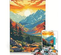 Rompecabezas de 1000 Piezas para Adultos con póster de Viaje de Sierra Nevada Juego práctico Carrera de Velocidad Manual con Piezas de Formas aleatorias Que encajan Perfectamente 38x26cm