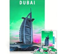 Rompecabezas de 1000 Piezas para Adultos con póster del Burj Al Arab de Dubái, Juego práctico, Montaje de Patrones, cumpleaños 38x52cm