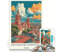 Rompecabezas de 1000 Piezas para Adultos con póster del Camino de Santiago, Juego práctico, Entrena tu Cerebro y Tus Manos, Cada Pieza es única 50x75cm