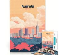 Rompecabezas de 1000 Piezas para Adultos con póster del Horizonte de Nairobi,Corte Suave,Arte,Actividad Cerebral Inteligente,Tiempo de Ocio,decoración navideña,Regalo (50x75cm)